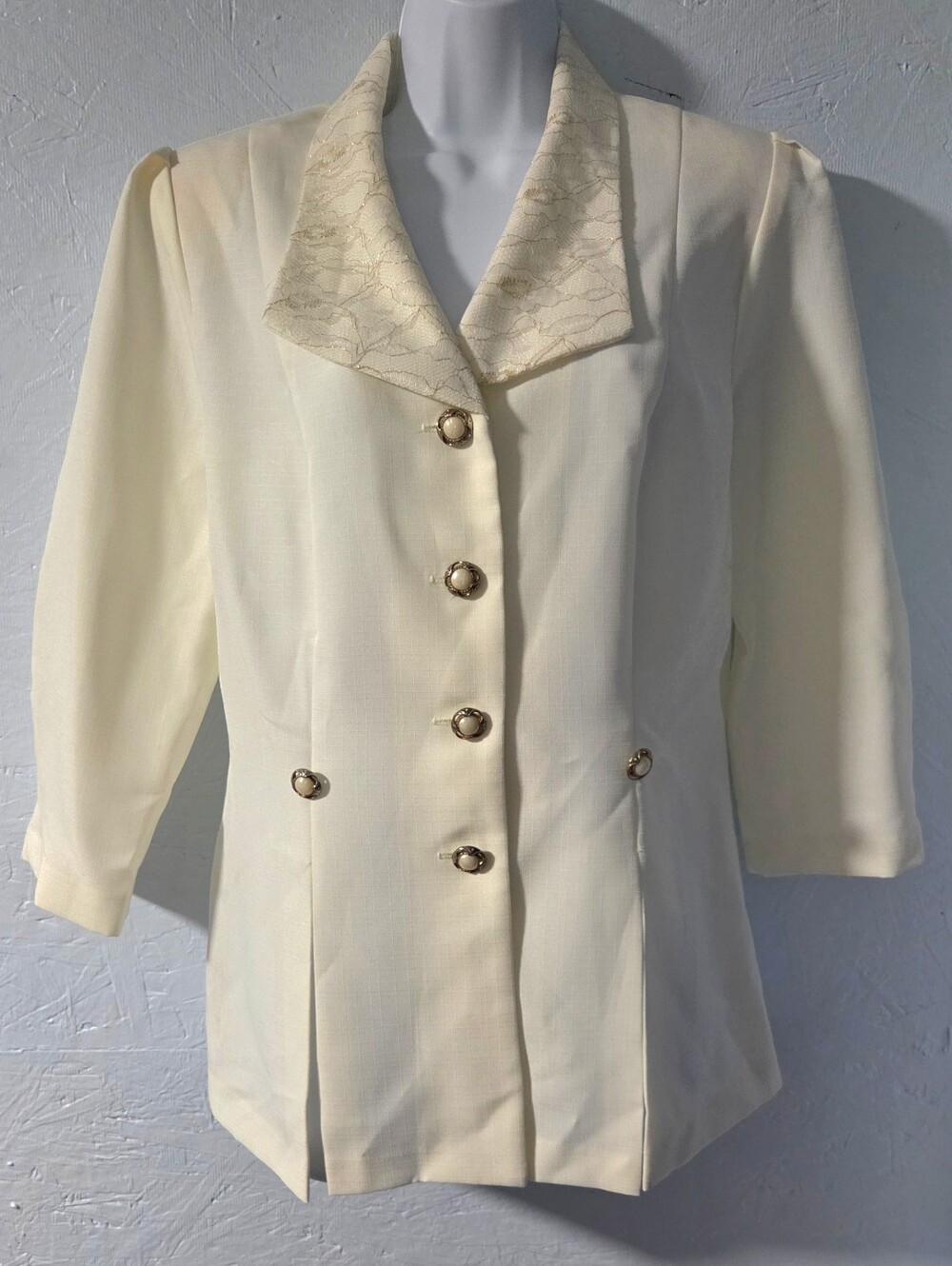 Vintage 90s ISB Inc. Ivory Linen Blazer - Size 14